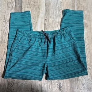 Lululemon Jet Crop Slim 7/8 length | green multi striped sz 8